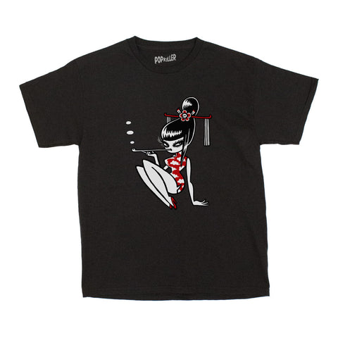 Smoking sexy anime girl t-shirt.