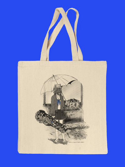 Goth anime school girl tote bag.