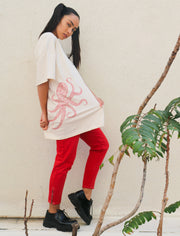 Nautical octopus trippy inking unisex t-shirt designed by Japanese artist Daisuke Okamoto.