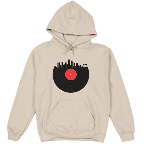 LA vinyl record hoodie.
