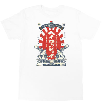Love peace graphic tee by Japanese artist Anraku.