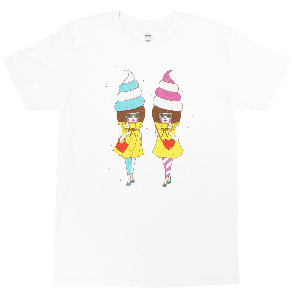 Kawaii ice cream girls graphic t-shirt.