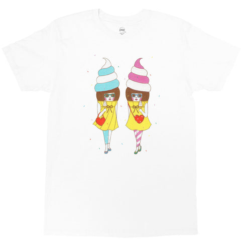 Kawaii ice cream girls graphic t-shirt.