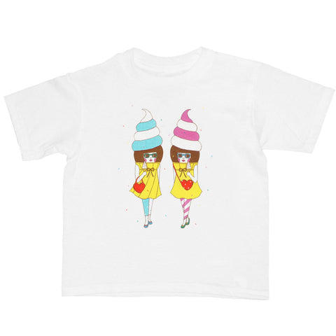 Pastel ice cream girl characters kid's t-shirt.