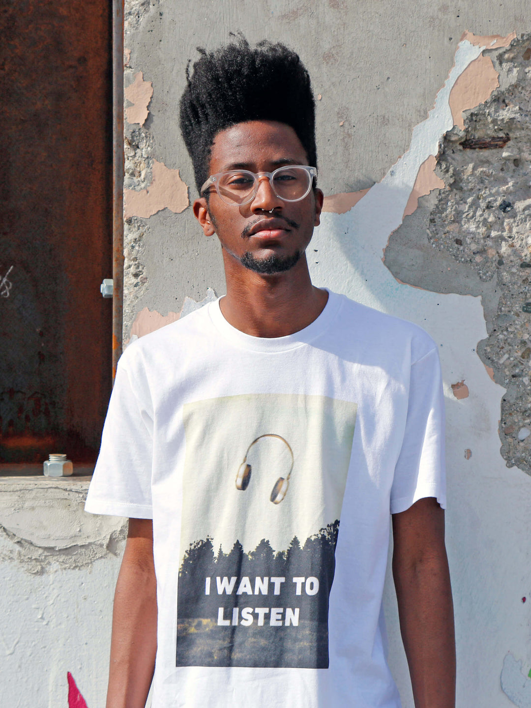 White I Want To Believe graphic tee by Los Angeles brand Popkiller.