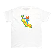 Cute cartoon Californian bear graphic t-shirt.