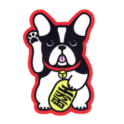 Japanese lucky dog vinyl sticker.
