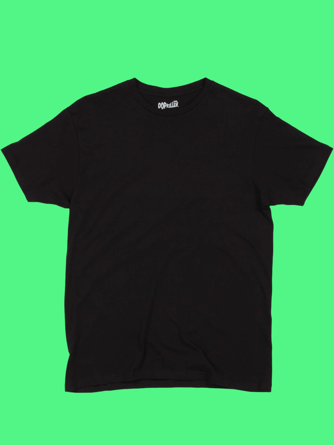 Print your own design on Popkiller's Unisex black colored t-shirt!