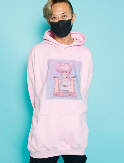 Pastel kawaii anime workout girl hoodie. 