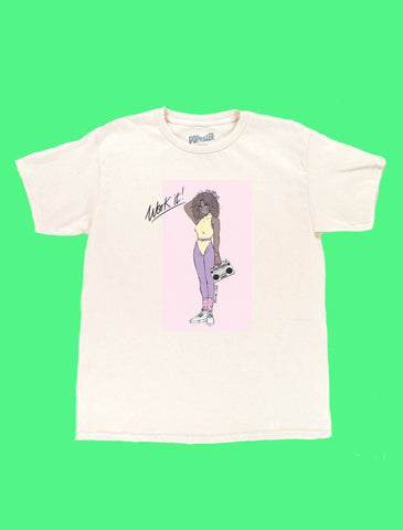 80s retro anime girl t-shirt.