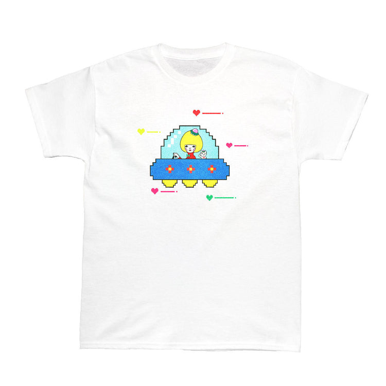 UFO kawaii art graphic t-shirt.