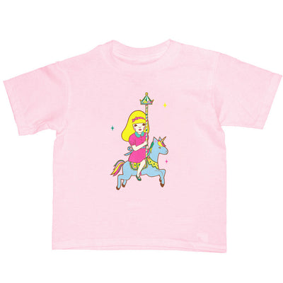 Pink pastel carousel kid's t-shirt.