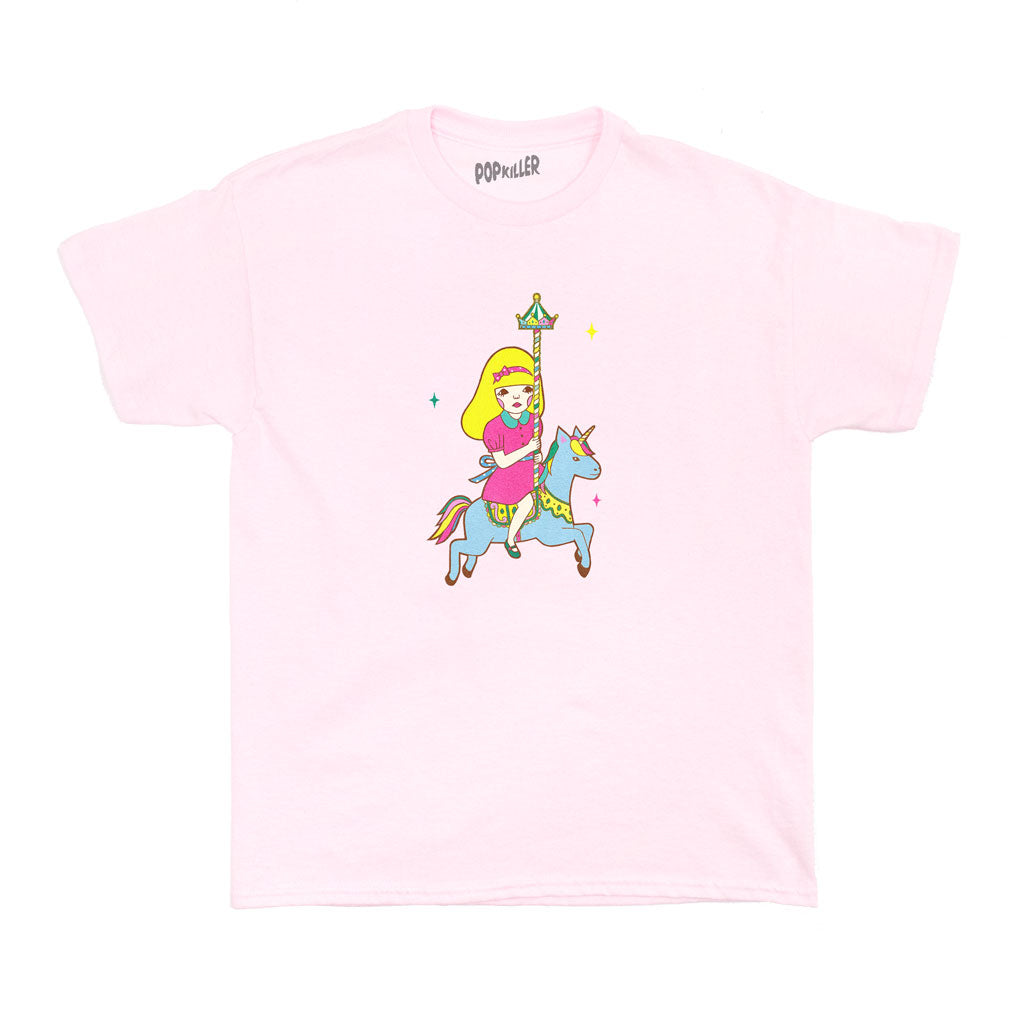 Pink fairy kei graphic t-shirt.