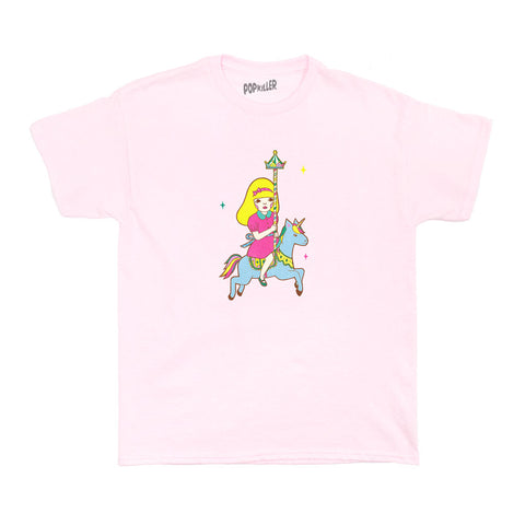 Pink fairy kei graphic t-shirt.