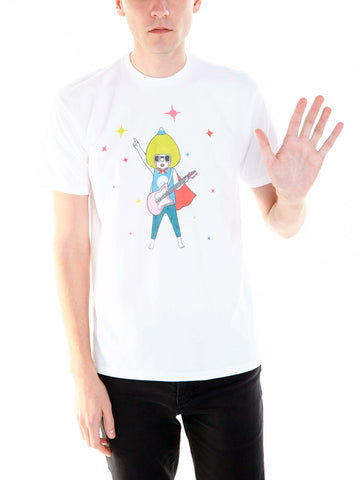 Kawaii superhero graphic t-shirt.