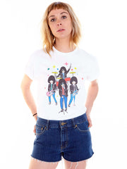 Model wearing a kawaii punk rocker t-shirt.