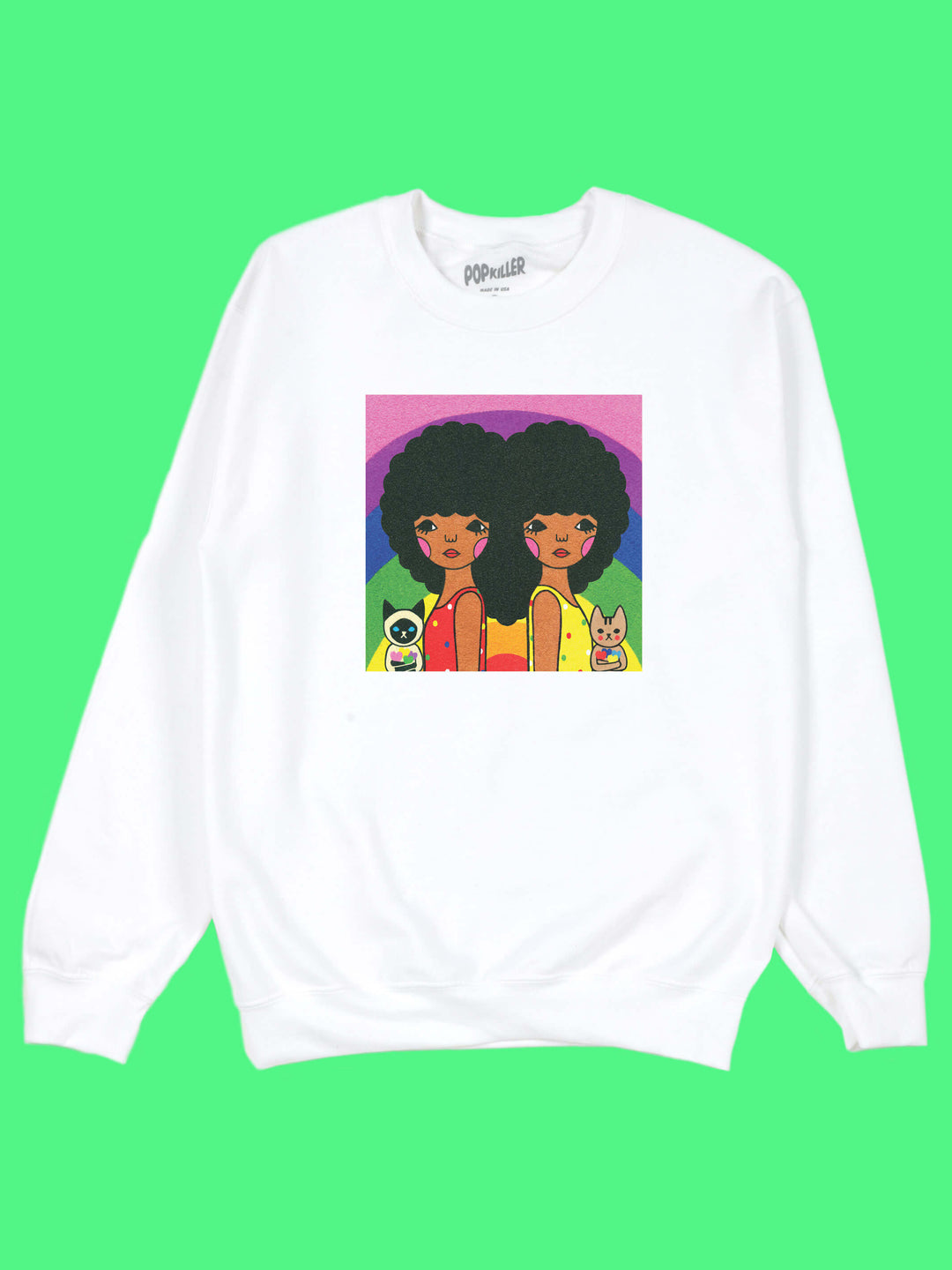 Rainbow kawaii Black women sweater.