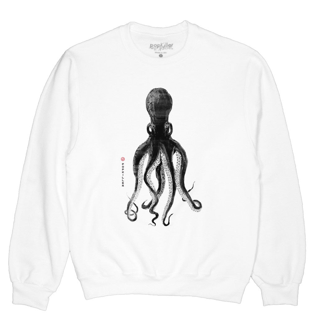 Black octopus graphic sweater.