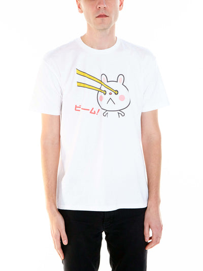 Lazer eye kawaii bunny graphic t-shirt.