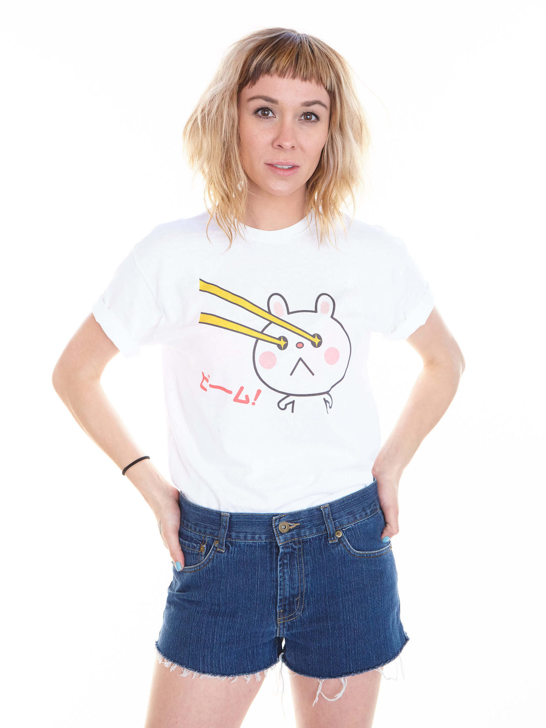 Kawaii lazer beam chibi bunny t-shirt.