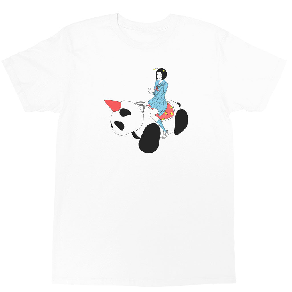 Kawaii panda anime girl graphic t-shirt.