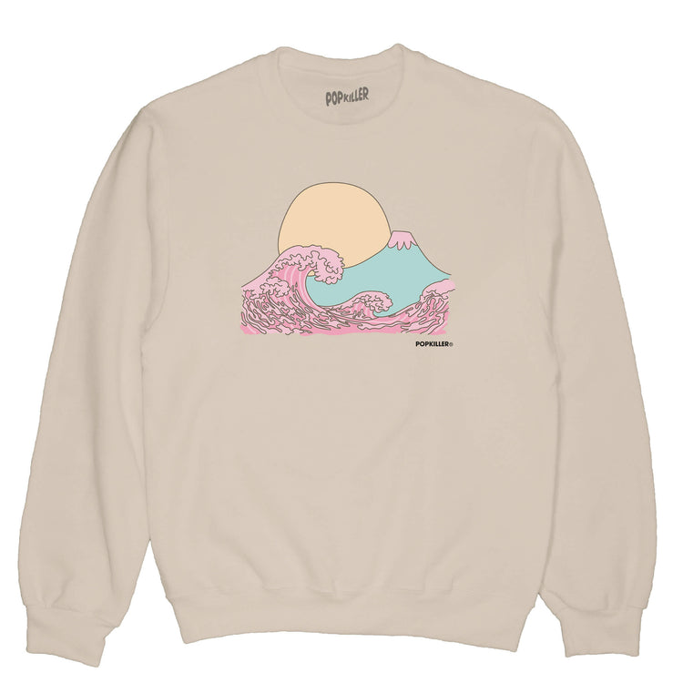 Kawaii vaporwave Great Wave sweater.