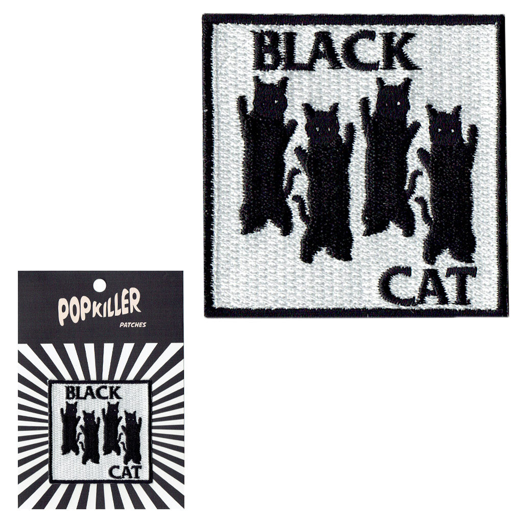 Black Flag cat parody iron on patch.