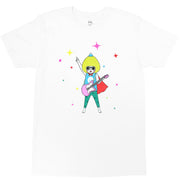 Japanese superhero graphic t-shirt.
