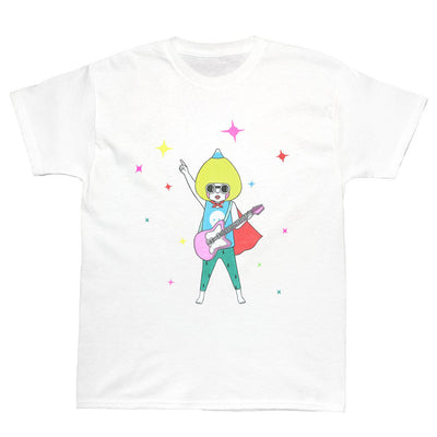 Mt. Fuji rock n roll superhero graphic t-shirt.