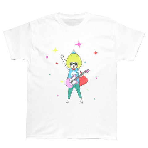 Mt. Fuji rock n roll superhero graphic t-shirt.