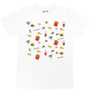 White California junk food graphic t-shirt by LA brand Popkiller.