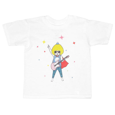 Kawaii guitar superhero kid's t-shirt.