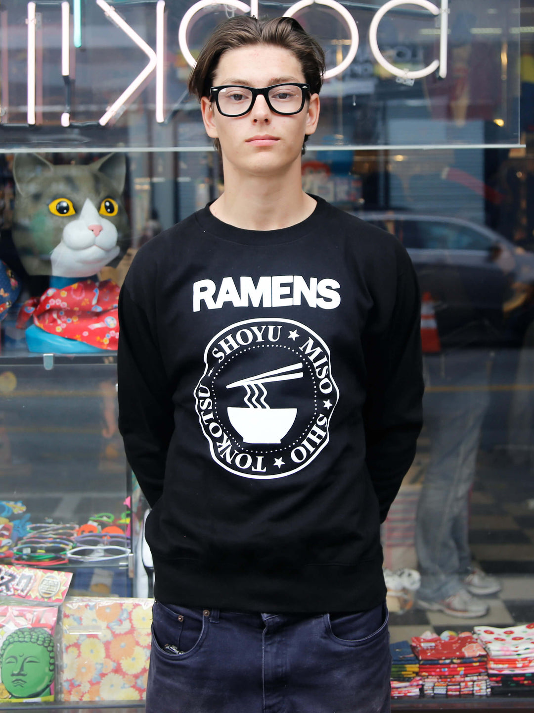 Ramones punk band parody graphic sweater.
