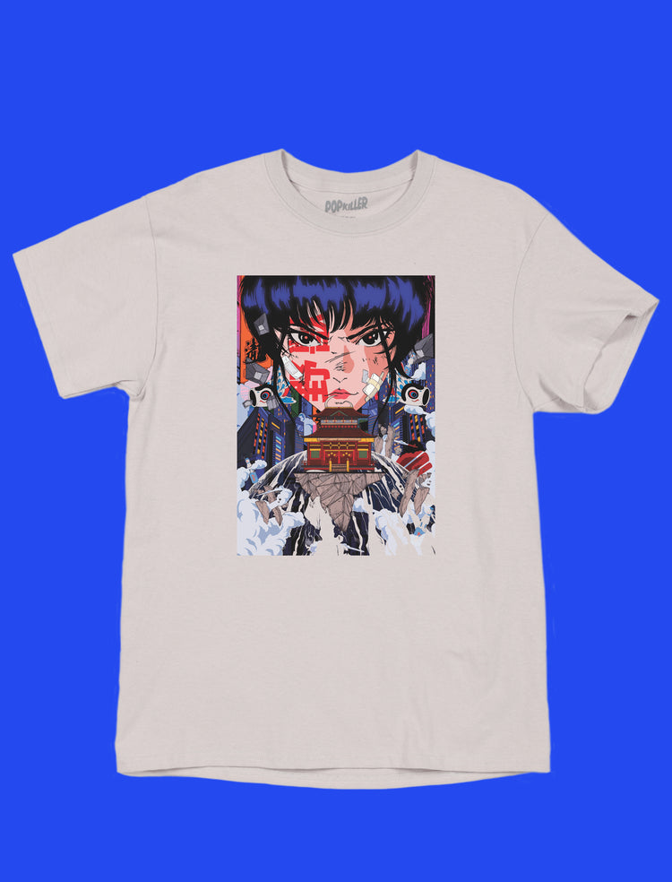 Cyberpunk Japan graphic T-shirt.