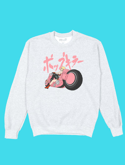 Akira inspired pink motorcycle babe sweatshirt.