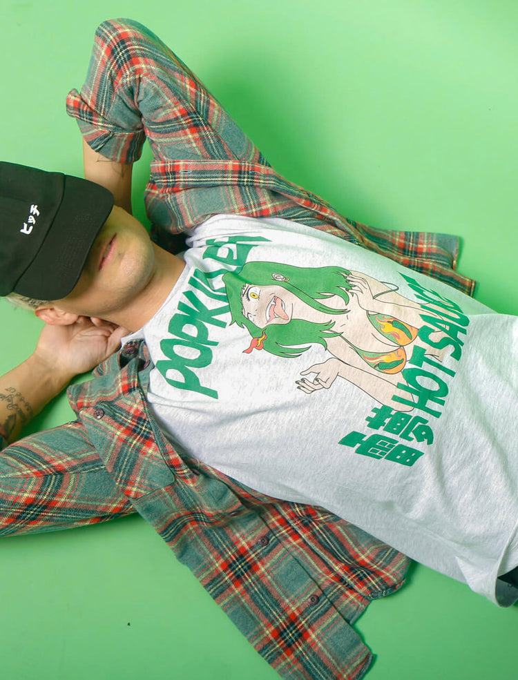Saucy spicy lime anime girl graphic tee.