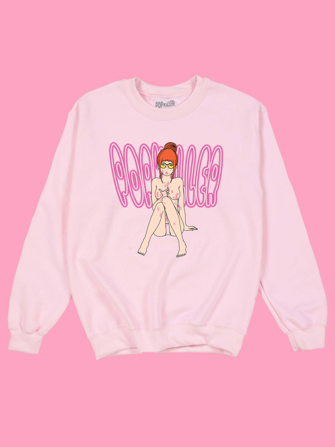 Ahegao hentai pink sweater.