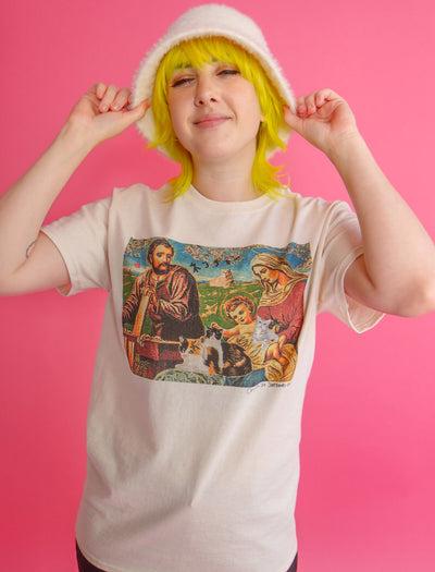 Renaissance oil painting funny cat t-shirt.