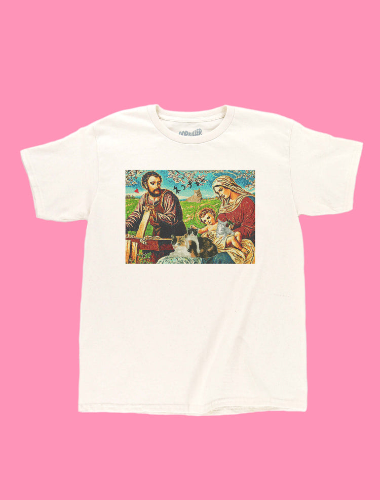 Classical painting with cats unisex graphic tee.