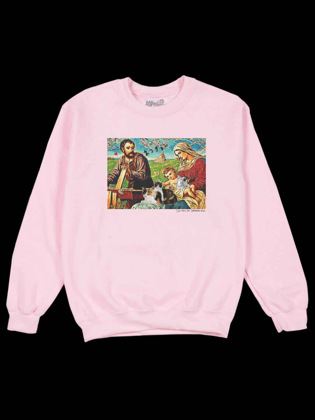 Popkiller Artist Series Sakibomb Cat Holic Family Pullover Sweatshirt
