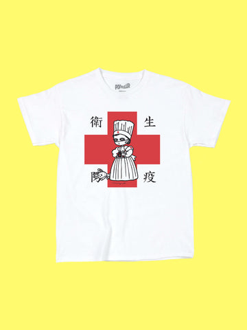 Kawaii vintage nurse illustrated tshirt.