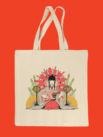 Modern rockstar kimono geisha canvas tote bag.