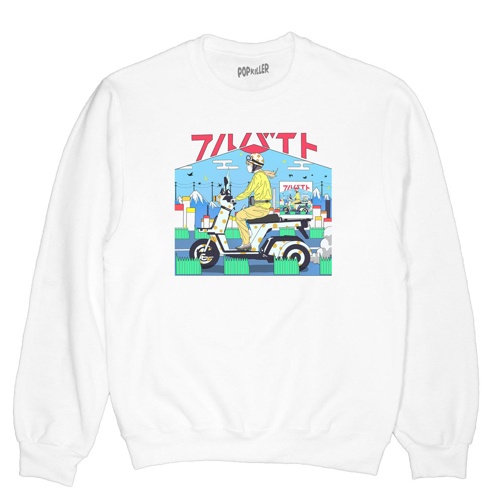 Anime vespa scooter girl sweater.