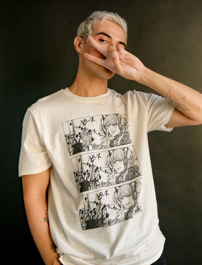Cyberpunk anime manga style apparel.