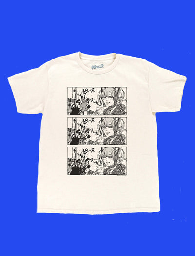 Kawaii cyberpunk catgirl graphic apparel tee.