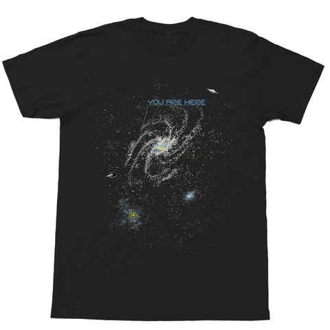 Alien galaxy graphic t-shirt.