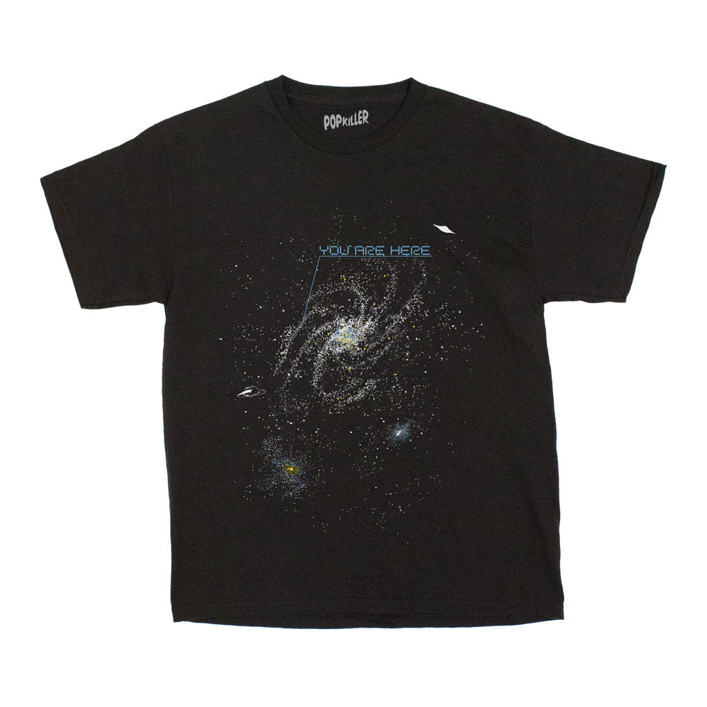 Space babe galaxy graphic t-shirt.