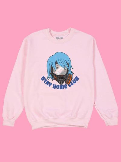 Safer at home pink sweater.