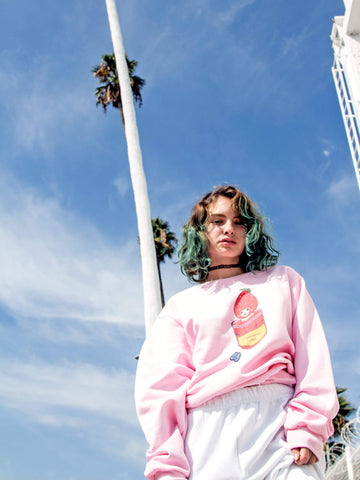 Cute anime strawberry sweater.