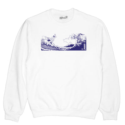 Sumo surfer graphic sweater.